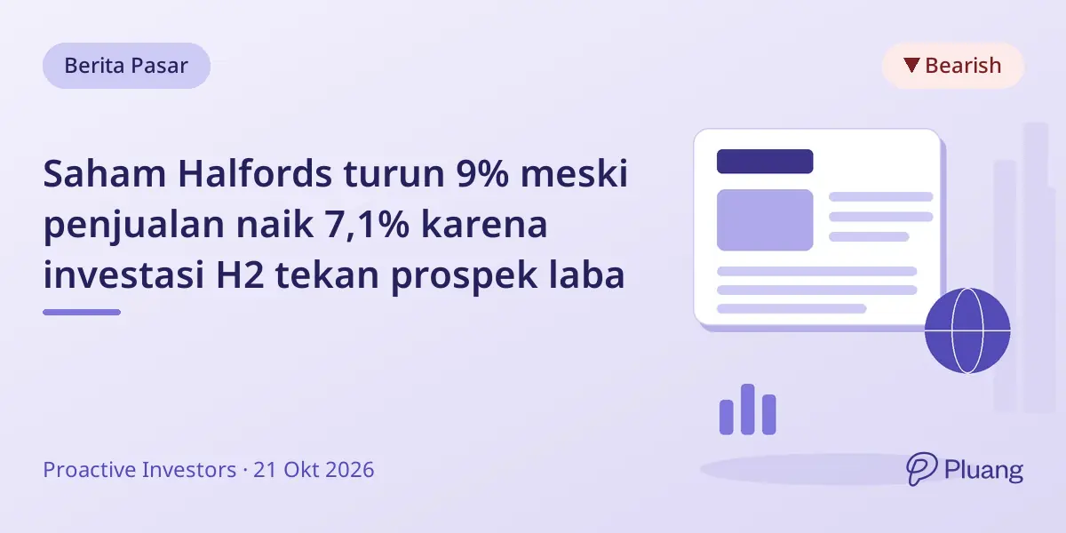 Saham Halfords turun 9% meski penjualan naik 7,1% karena investasi H2 tekan prospek laba