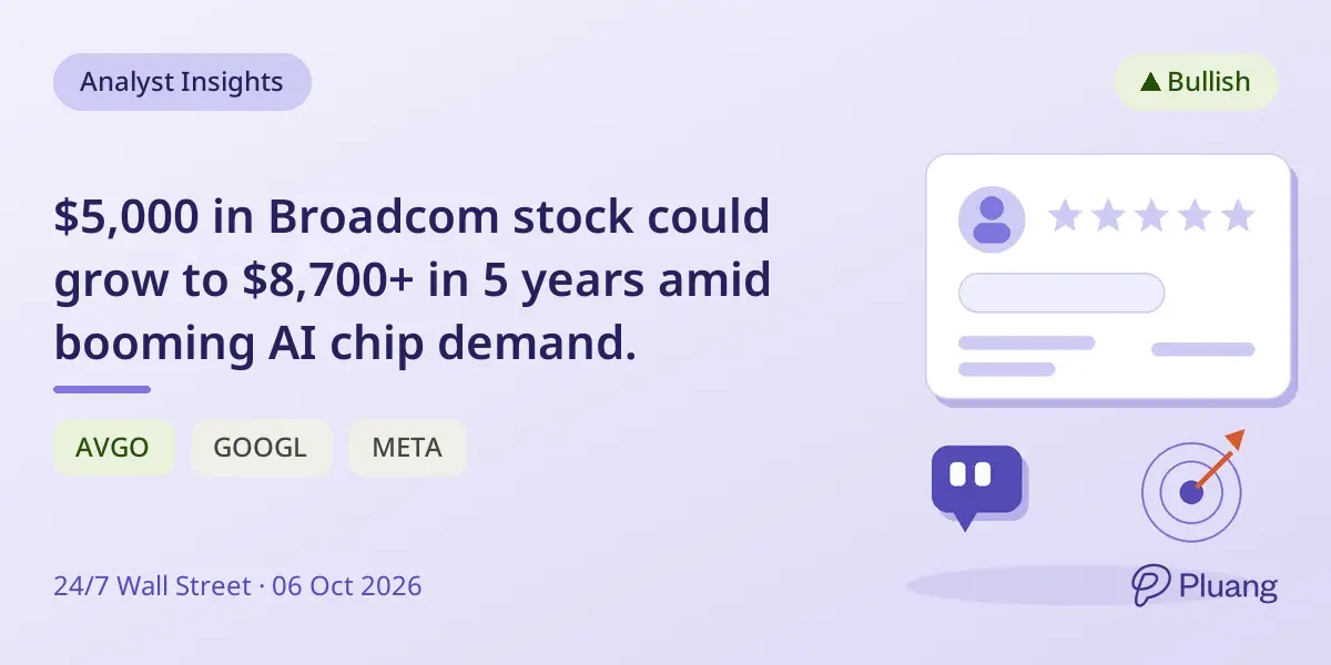 $5,000 in Broadcom stock could grow to $8,700+ in 5 years amid booming AI chip demand.