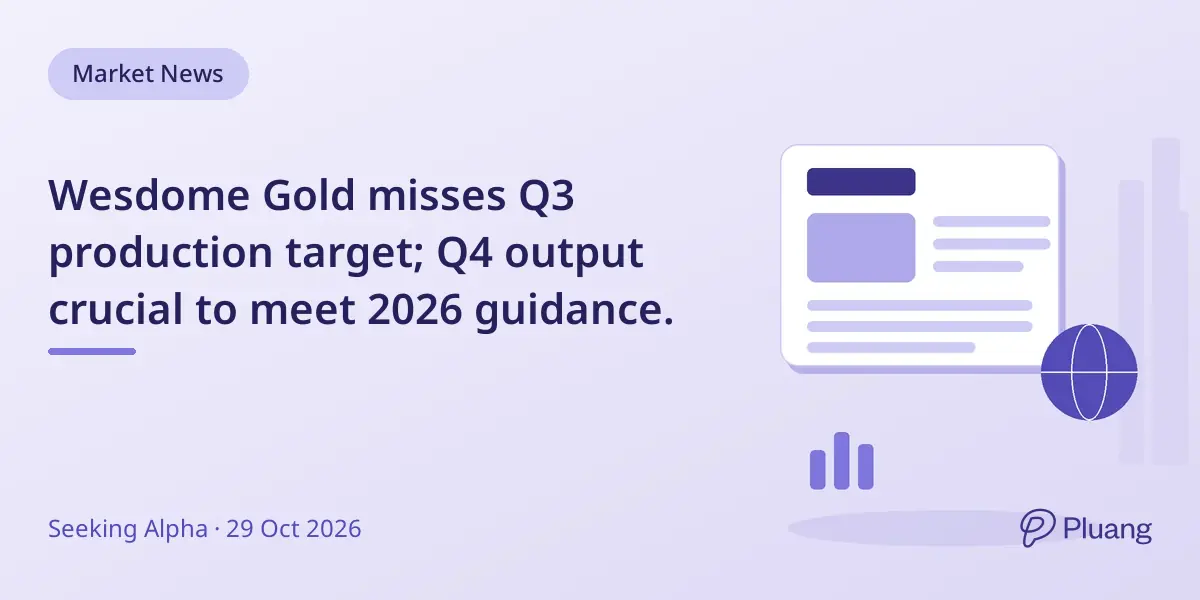 Wesdome Gold misses Q3 production target; Q4 output crucial to meet 2026 guidance.