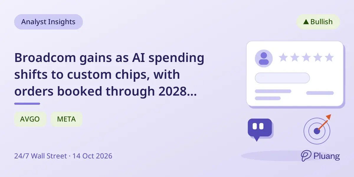 Broadcom gains as AI spending shifts to custom chips, with orders booked through 2028 and strong revenue growth.