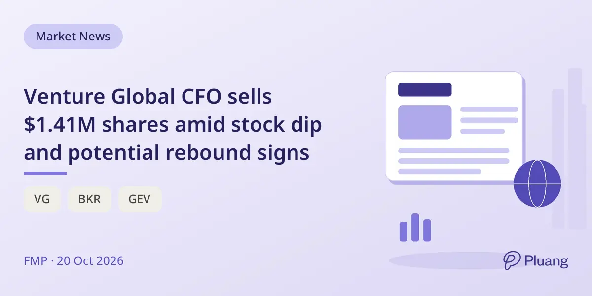 Venture Global CFO sells $1.41M shares amid stock dip and potential rebound signs