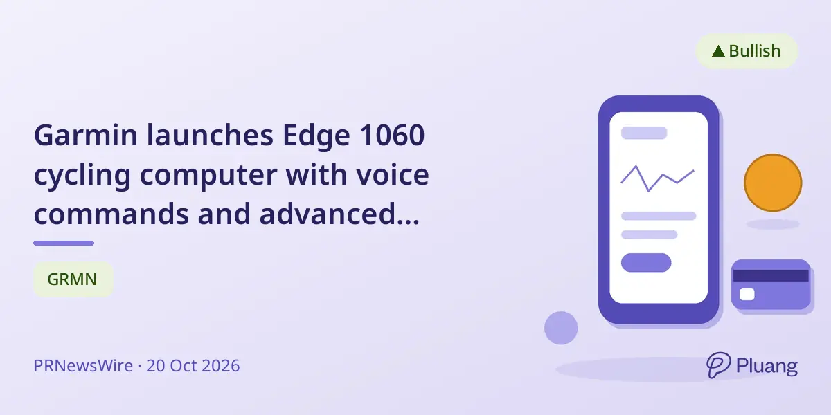 Garmin launches Edge 1060 cycling computer with voice commands and advanced navigation.
