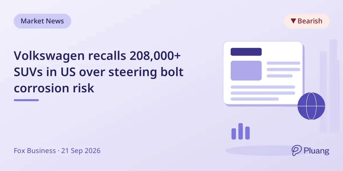 Volkswagen recalls 208,000+ SUVs in US over steering bolt corrosion risk