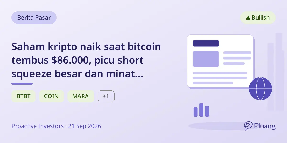 Saham kripto naik saat bitcoin tembus $86.000, picu short squeeze besar dan minat investor baru.