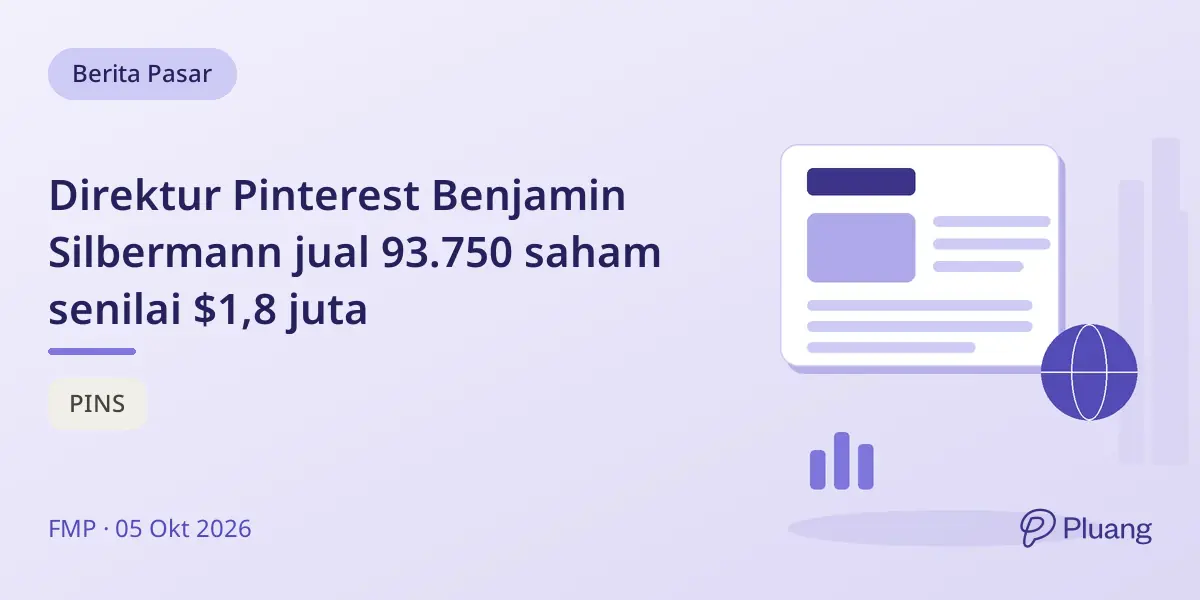 Direktur Pinterest Benjamin Silbermann jual 93.750 saham senilai $1,8 juta