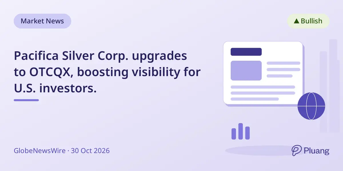Pacifica Silver Corp. upgrades to OTCQX, boosting visibility for U.S. investors.