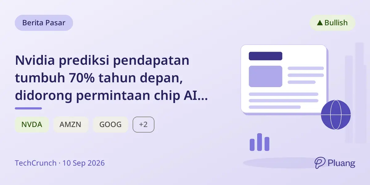 Nvidia prediksi pendapatan tumbuh 70% tahun depan, didorong permintaan chip AI dan adopsi luas industri.