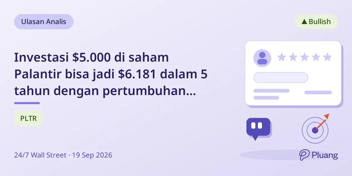 Investasi $5.000 di saham Palantir bisa jadi $6.181 dalam 5 tahun dengan pertumbuhan kuat tapi risiko valuasi tinggi.
