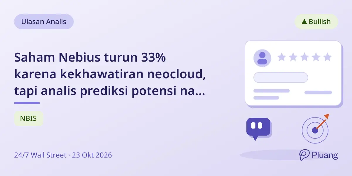 Saham Nebius turun 33% karena kekhawatiran neocloud, tapi analis prediksi potensi naik 2,5 kali lipat.