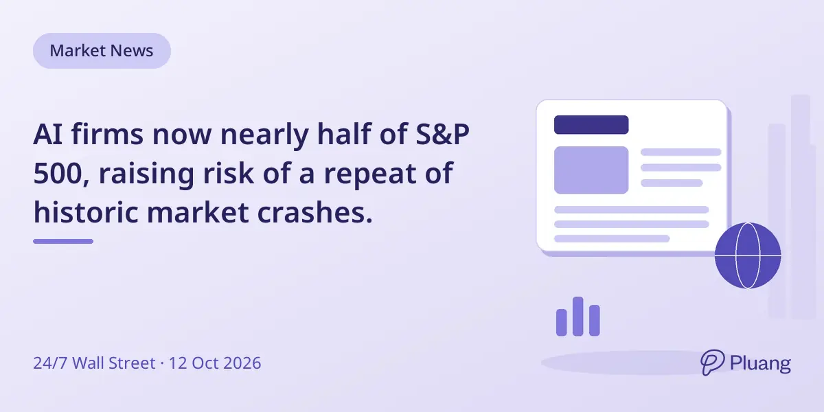 AI firms now nearly half of S&P 500, raising risk of a repeat of historic market crashes.