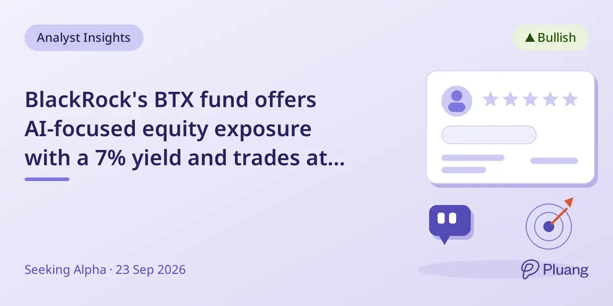 BlackRock's BTX fund offers AI-focused equity exposure with a 7% yield and trades at a 12% discount to NAV.