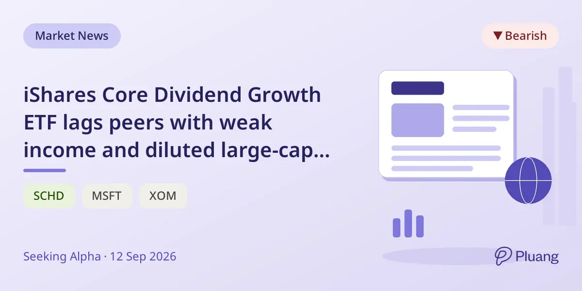 iShares Core Dividend Growth ETF lags peers with weak income and diluted large-cap exposure