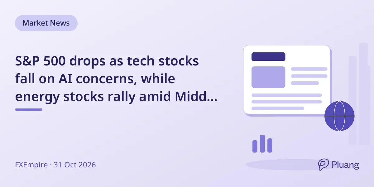 S&P 500 drops as tech stocks fall on AI concerns, while energy stocks rally amid Middle East tensions.
