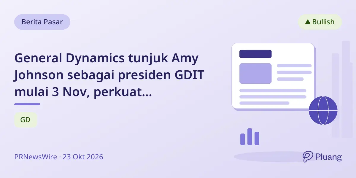 General Dynamics tunjuk Amy Johnson sebagai presiden GDIT mulai 3 Nov, perkuat kepemimpinan di sektor teknologi dan pertahanan.