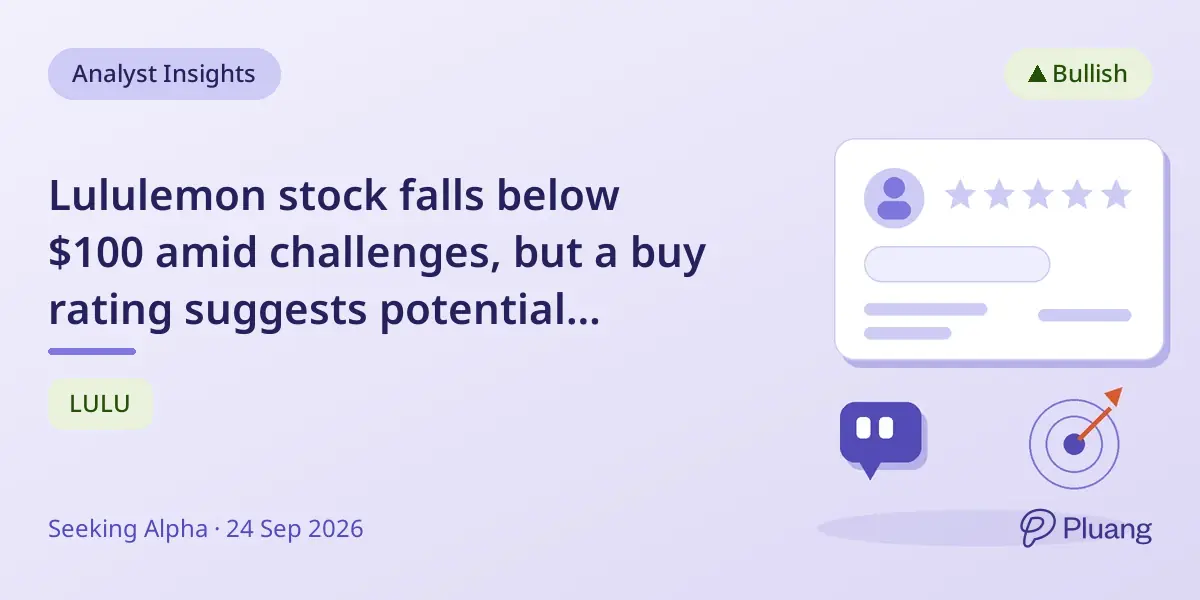 Lululemon stock falls below $100 amid challenges, but a buy rating suggests potential recovery.