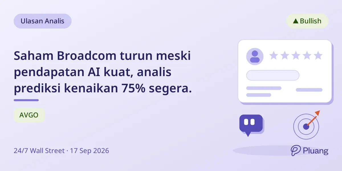 Saham Broadcom turun meski pendapatan AI kuat, analis prediksi kenaikan 75% segera.
