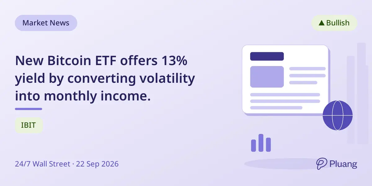 New Bitcoin ETF offers 13% yield by converting volatility into monthly income.