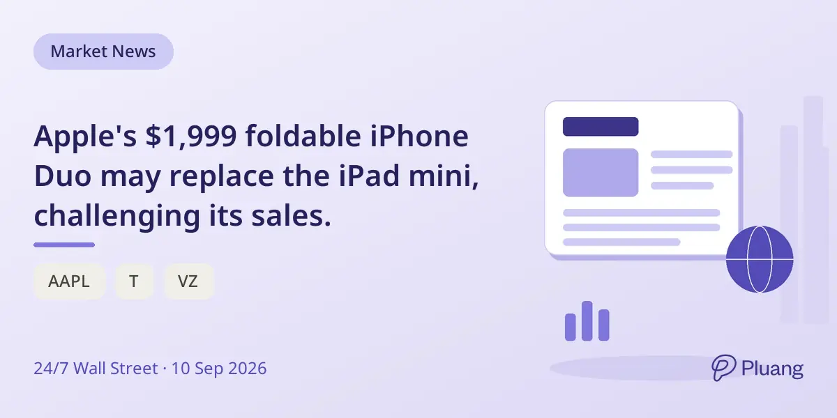 Apple's $1,999 foldable iPhone Duo may replace the iPad mini, challenging its sales.