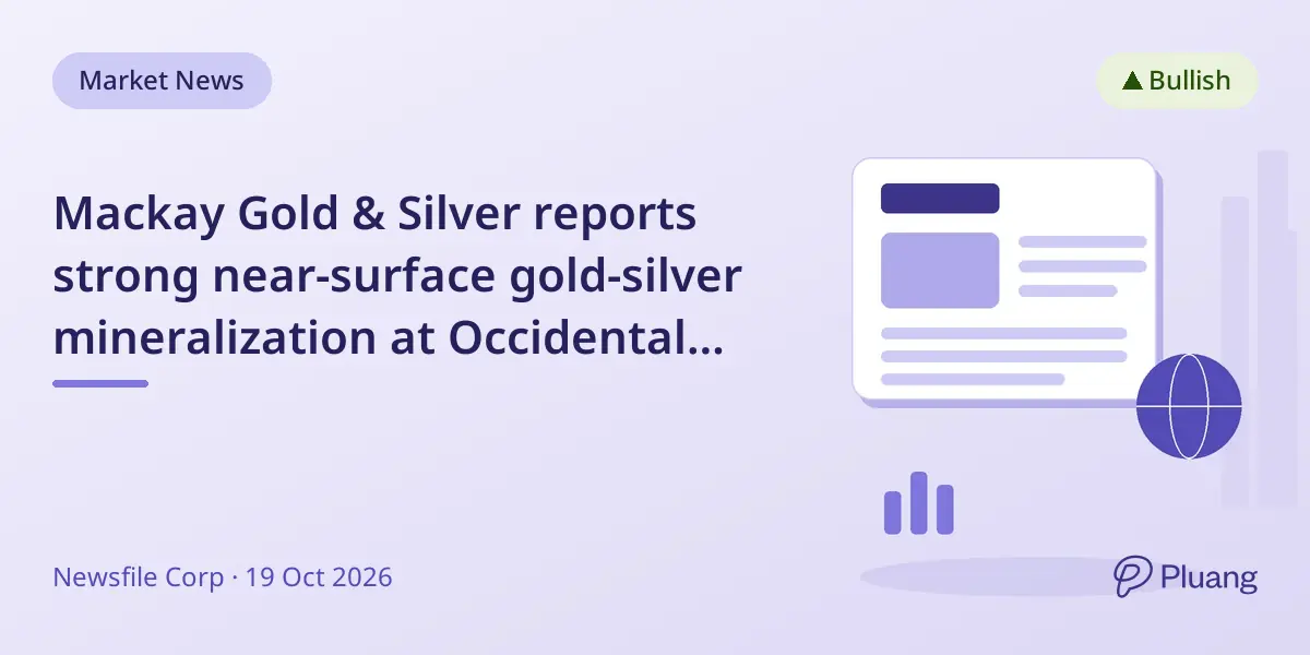 Mackay Gold & Silver reports strong near-surface gold-silver mineralization at Occidental South in Nevada.