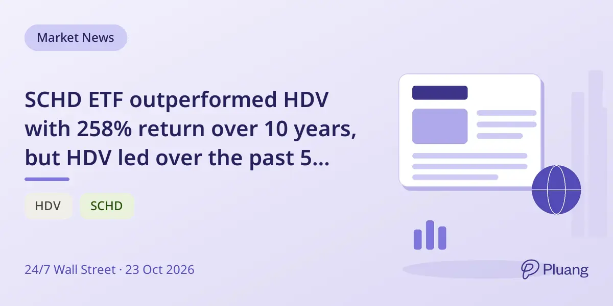 SCHD ETF outperformed HDV with 258% return over 10 years, but HDV led over the past 5 years.