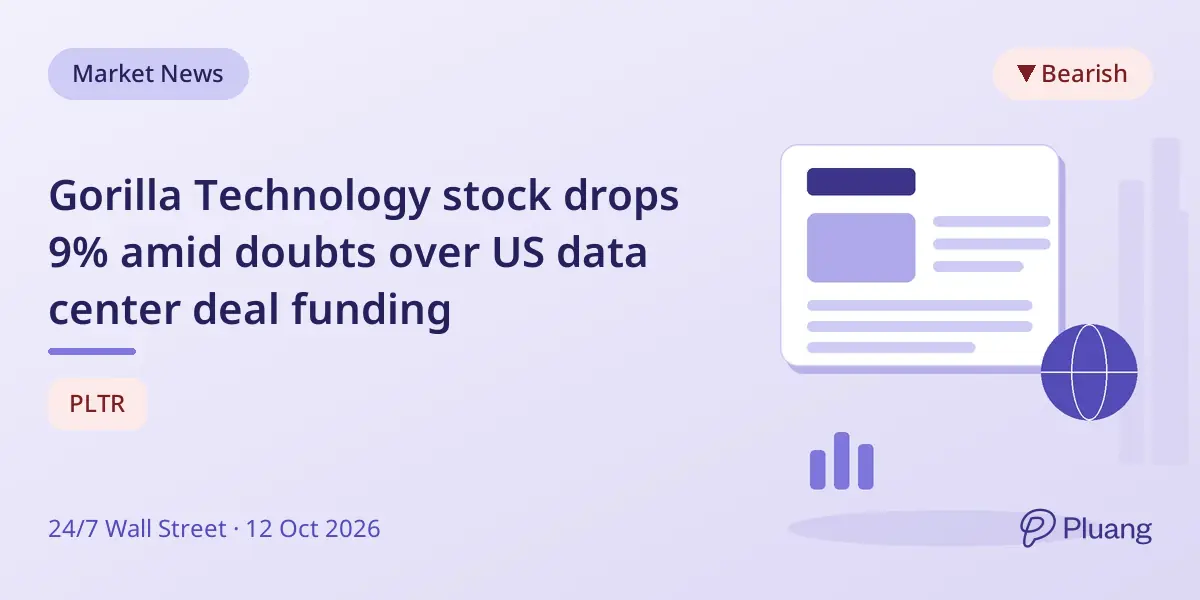 Gorilla Technology stock drops 9% amid doubts over US data center deal funding