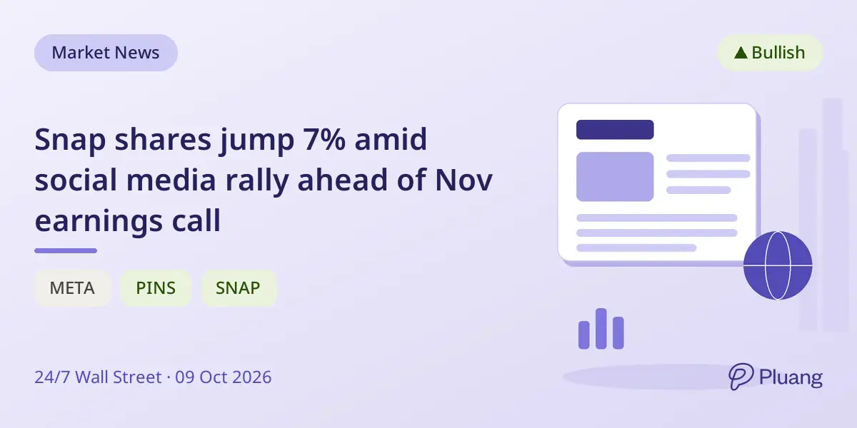 Snap shares jump 7% amid social media rally ahead of Nov earnings call