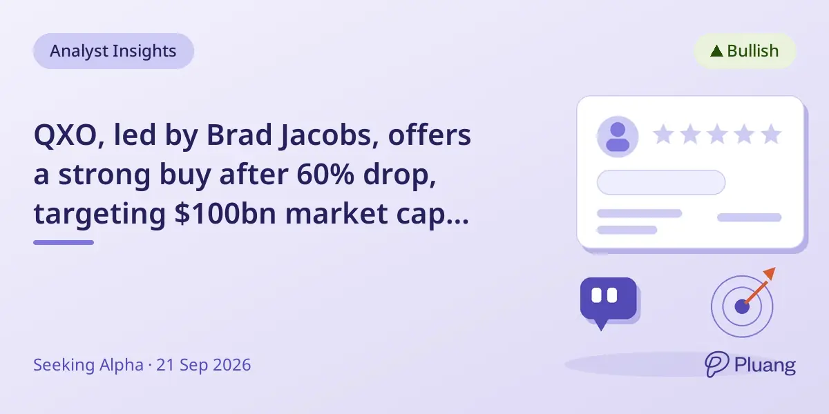QXO, led by Brad Jacobs, offers a strong buy after 60% drop, targeting $100bn market cap by 2035.