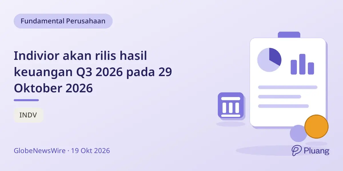Indivior akan rilis hasil keuangan Q3 2026 pada 29 Oktober 2026