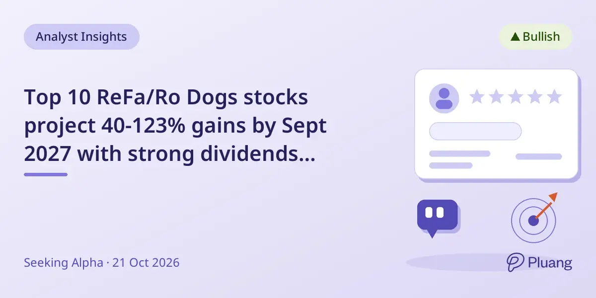 Top 10 ReFa/Ro Dogs stocks project 40-123% gains by Sept 2027 with strong dividends signaling value opportunities.
