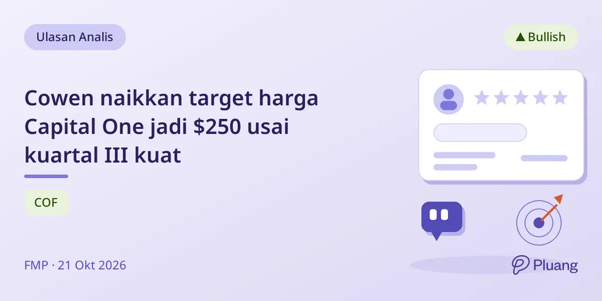 Cowen naikkan target harga Capital One jadi $250 usai kuartal III kuat