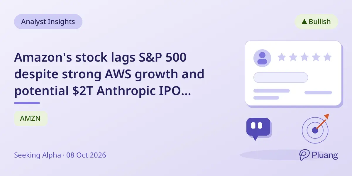 Amazon's stock lags S&P 500 despite strong AWS growth and potential $2T Anthropic IPO unlocking $400B assets.
