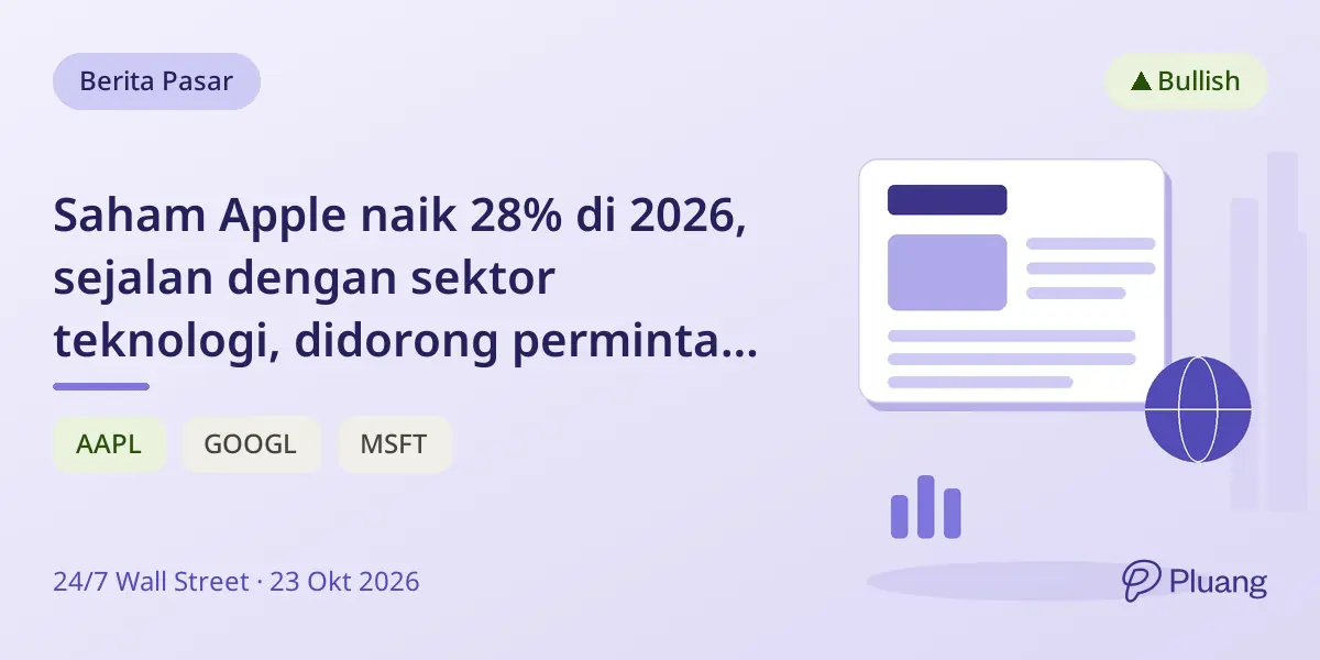 Saham Apple naik 28% di 2026, sejalan dengan sektor teknologi, didorong permintaan kuat iPhone Duo.