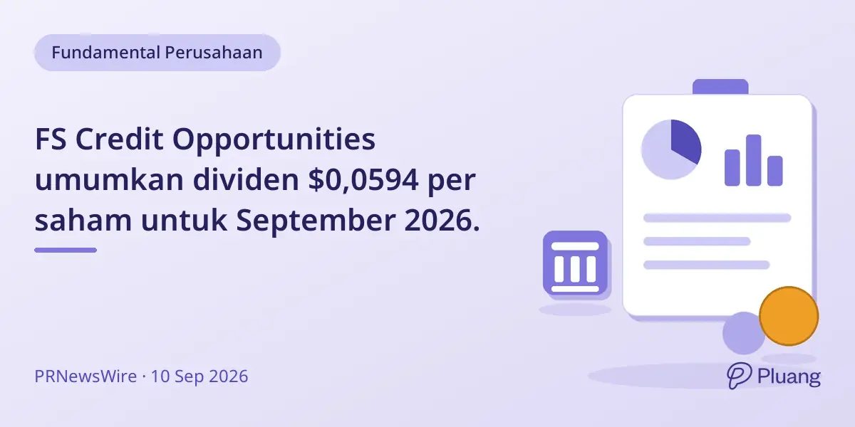 FS Credit Opportunities umumkan dividen $0,0594 per saham untuk September 2026.