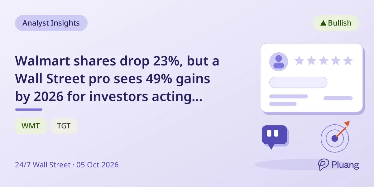 Walmart shares drop 23%, but a Wall Street pro sees 49% gains by 2026 for investors acting now.