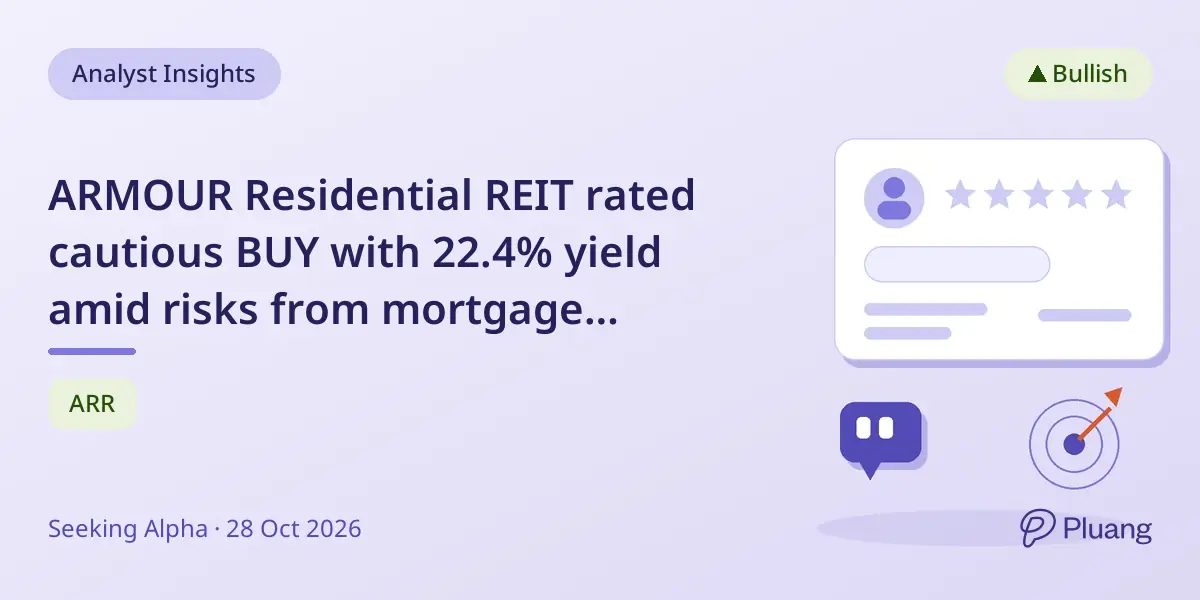 ARMOUR Residential REIT rated cautious BUY with 22.4% yield amid risks from mortgage spread volatility.