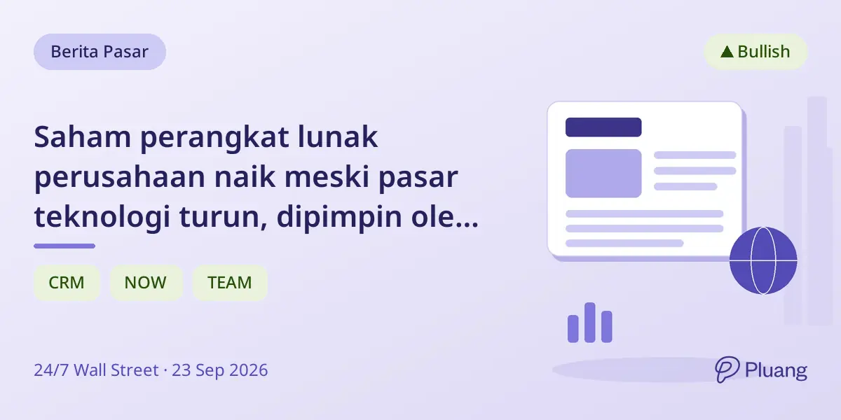Saham perangkat lunak perusahaan naik meski pasar teknologi turun, dipimpin oleh langkah Atlassian di sektor publik.
