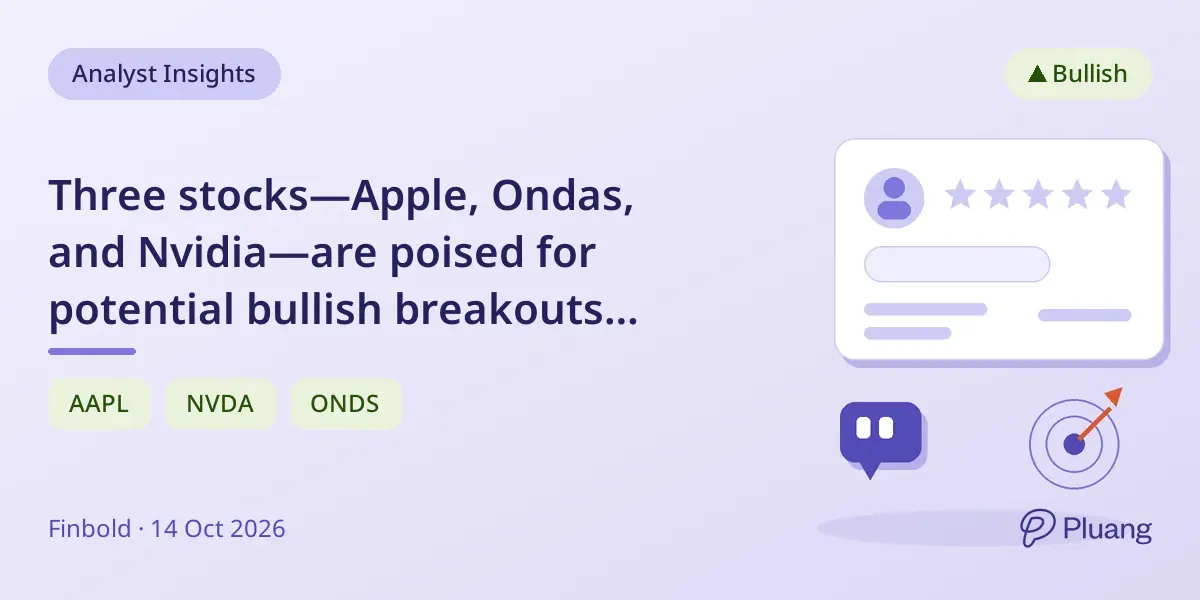 Three stocks—Apple, Ondas, and Nvidia—are poised for potential bullish breakouts soon.
