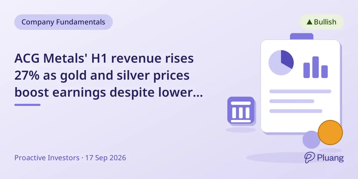 ACG Metals' H1 revenue rises 27% as gold and silver prices boost earnings despite lower production.