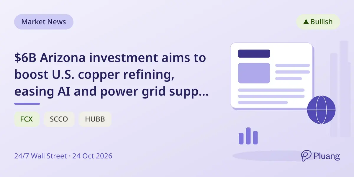 $6B Arizona investment aims to boost U.S. copper refining, easing AI and power grid supply bottlenecks.