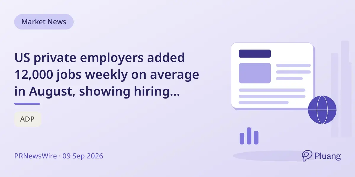 US private employers added 12,000 jobs weekly on average in August, showing hiring acceleration.