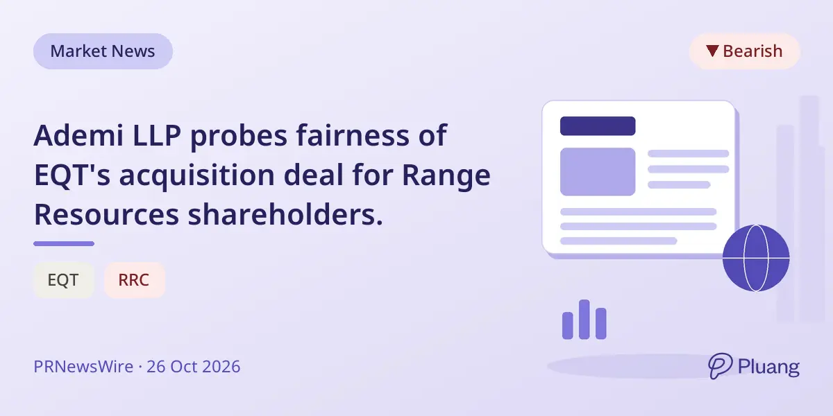 Ademi LLP probes fairness of EQT's acquisition deal for Range Resources shareholders.
