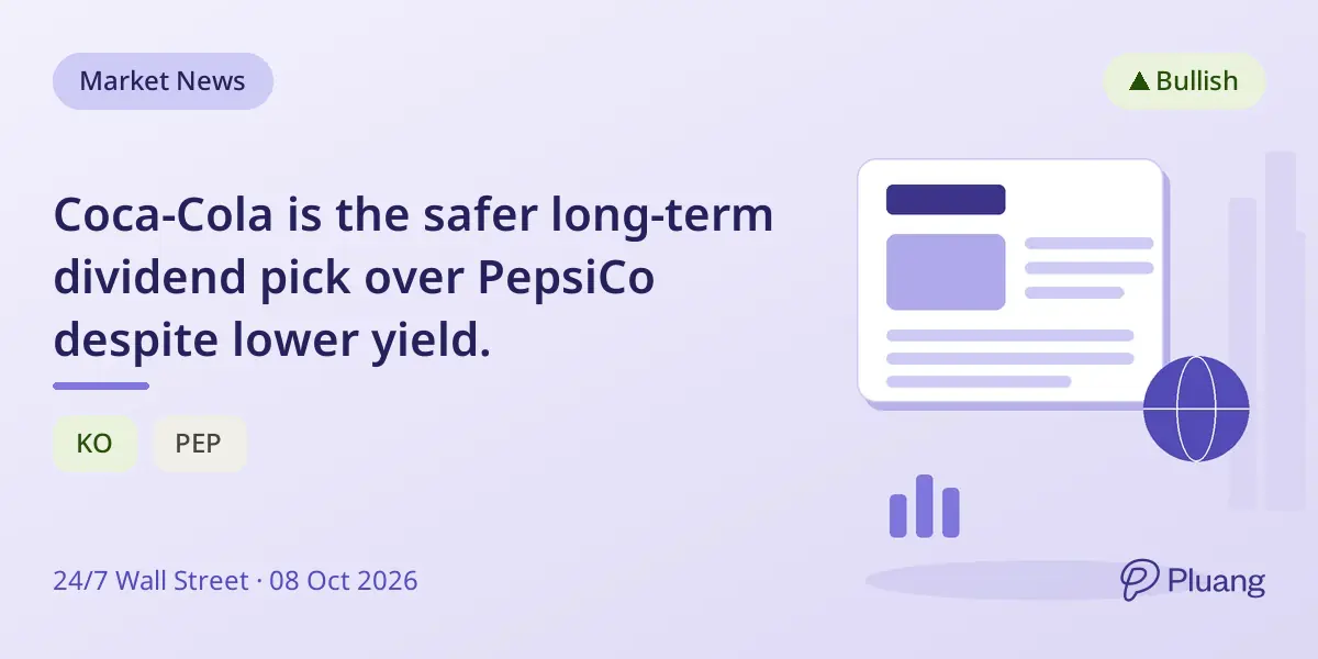 Coca-Cola is the safer long-term dividend pick over PepsiCo despite lower yield.