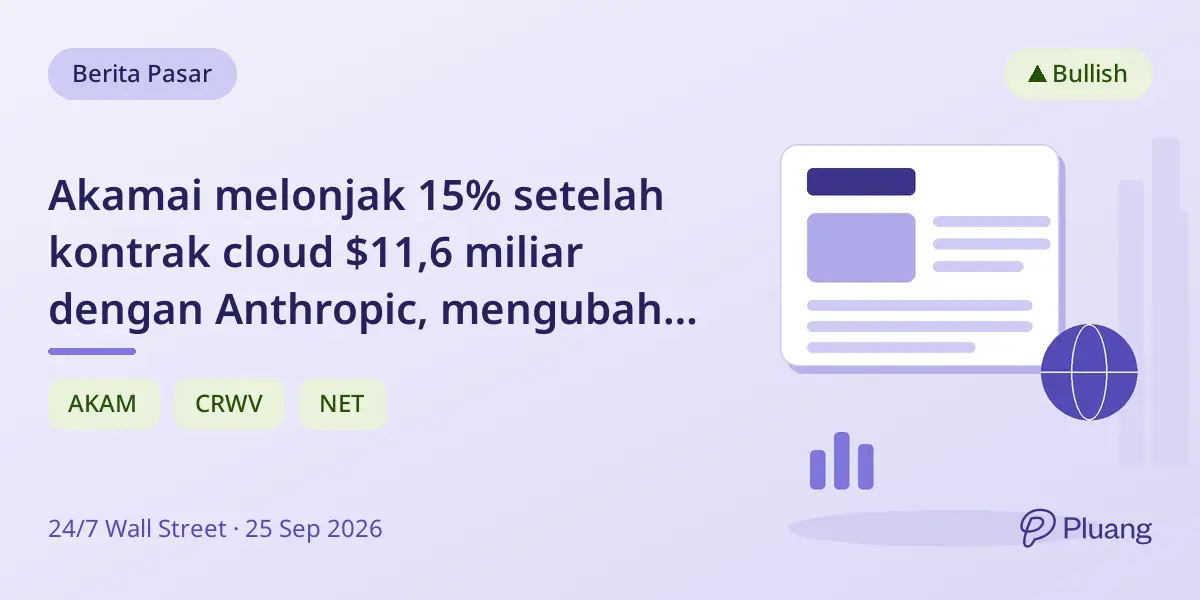 Akamai melonjak 15% setelah kontrak cloud $11,6 miliar dengan Anthropic, mengubah persaingan infrastruktur AI.