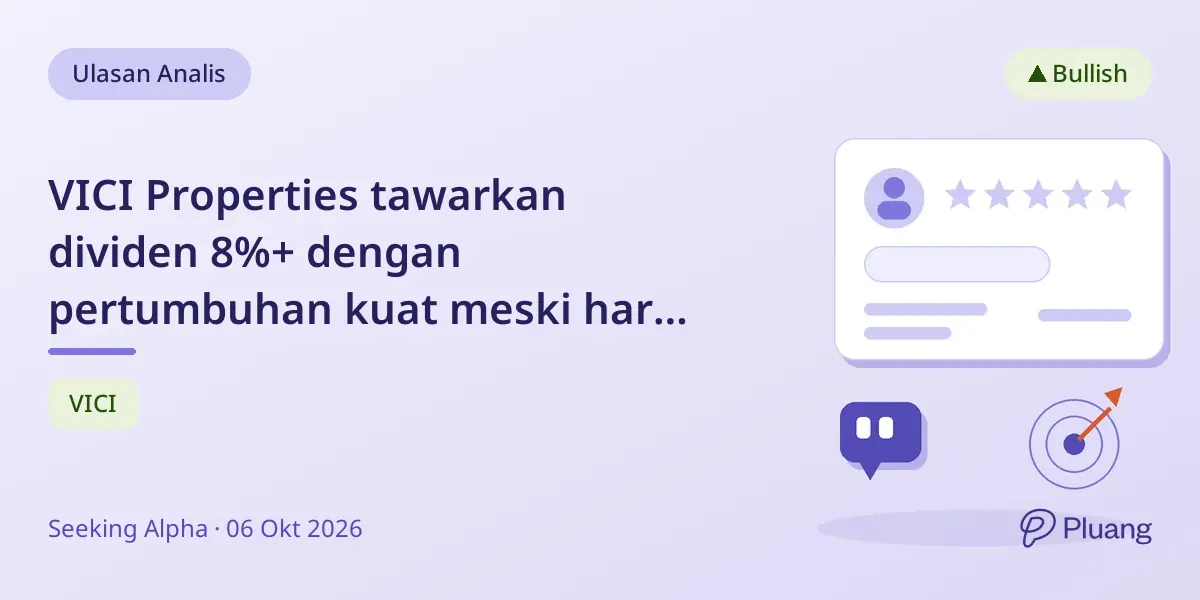 VICI Properties tawarkan dividen 8%+ dengan pertumbuhan kuat meski harga saham turun dan risiko penyewa.