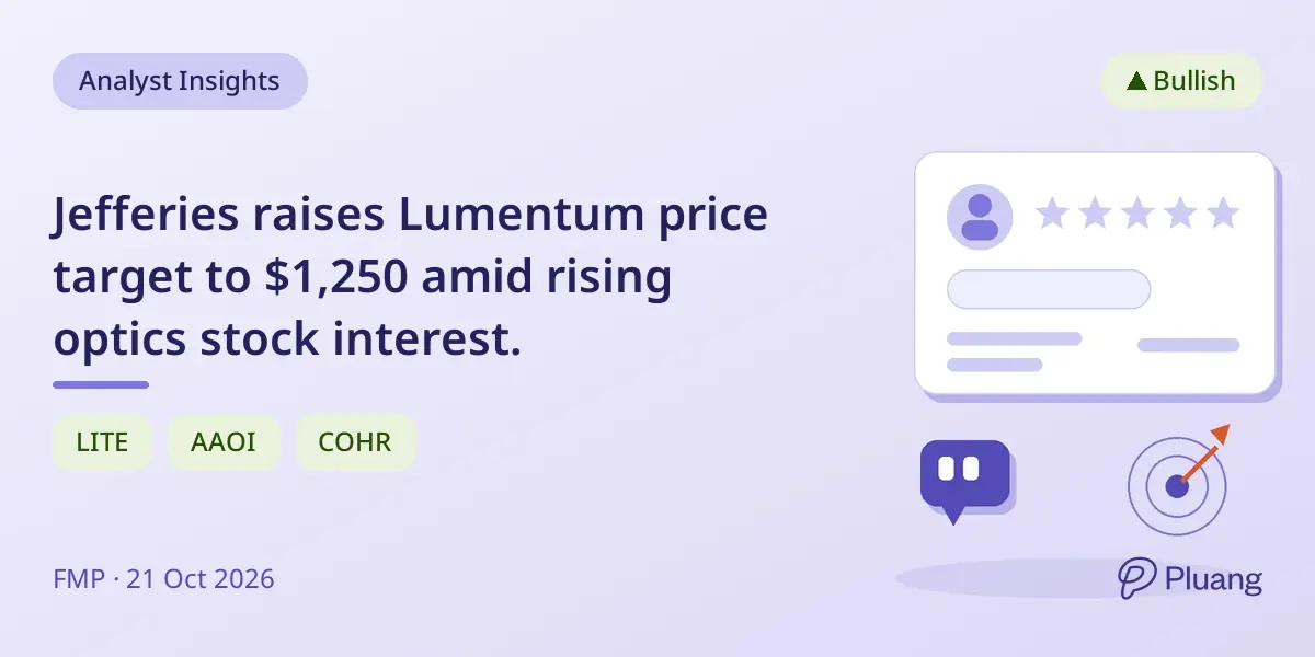 Jefferies raises Lumentum price target to $1,250 amid rising optics stock interest.