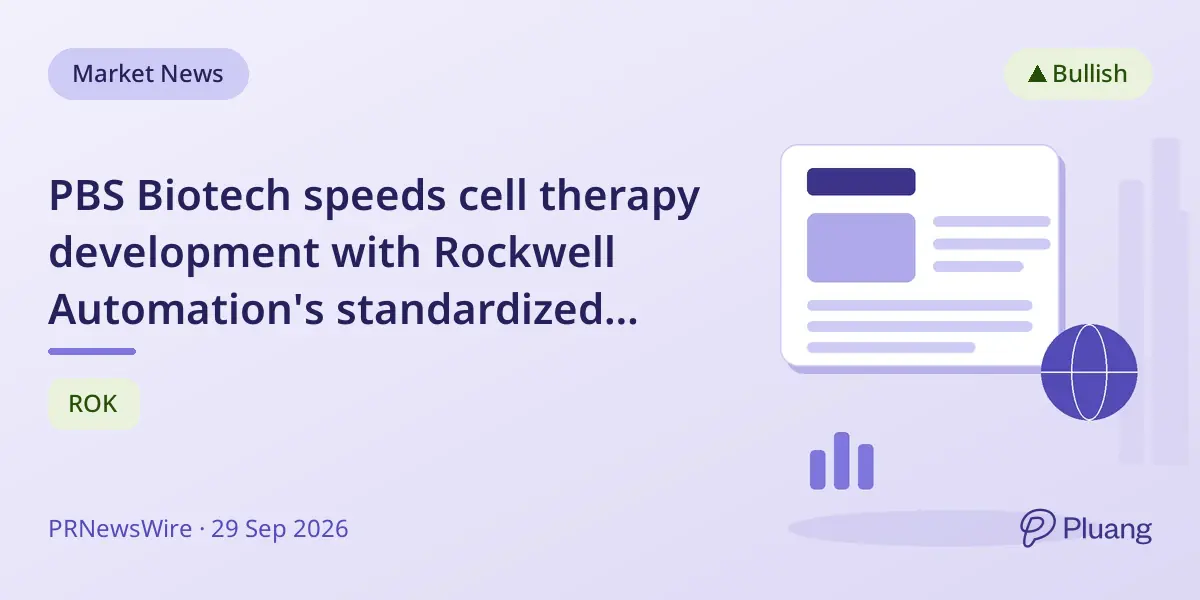 PBS Biotech speeds cell therapy development with Rockwell Automation's standardized bioreactor platform.