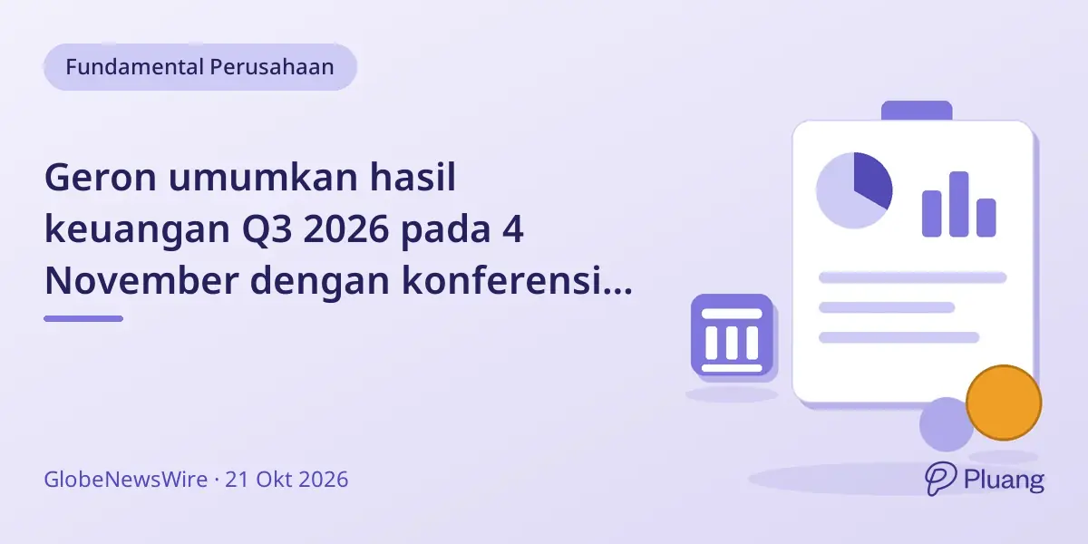 Geron umumkan hasil keuangan Q3 2026 pada 4 November dengan konferensi telepon.