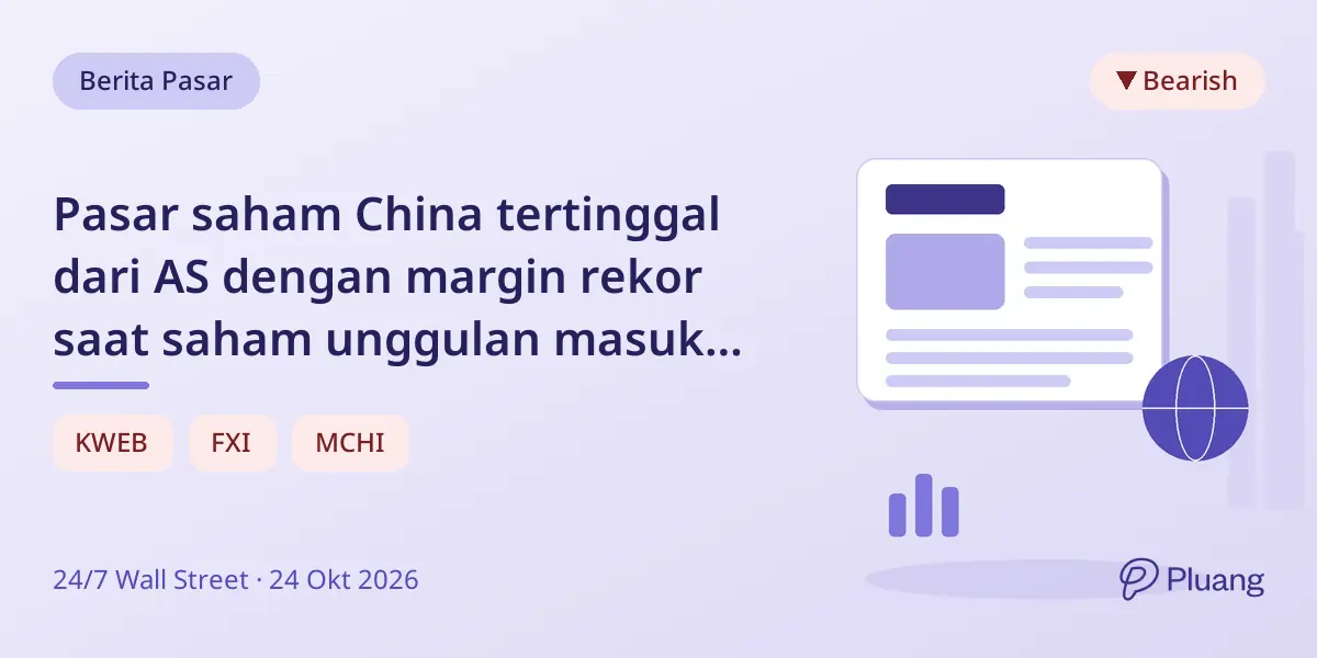 Pasar saham China tertinggal dari AS dengan margin rekor saat saham unggulan masuk pasar bearish.