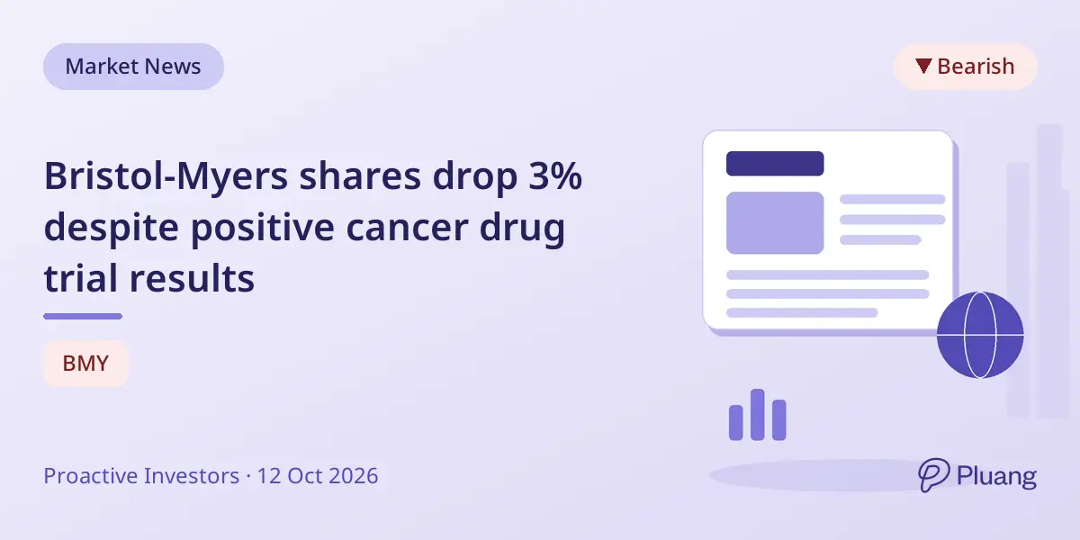 Bristol-Myers shares drop 3% despite positive cancer drug trial results