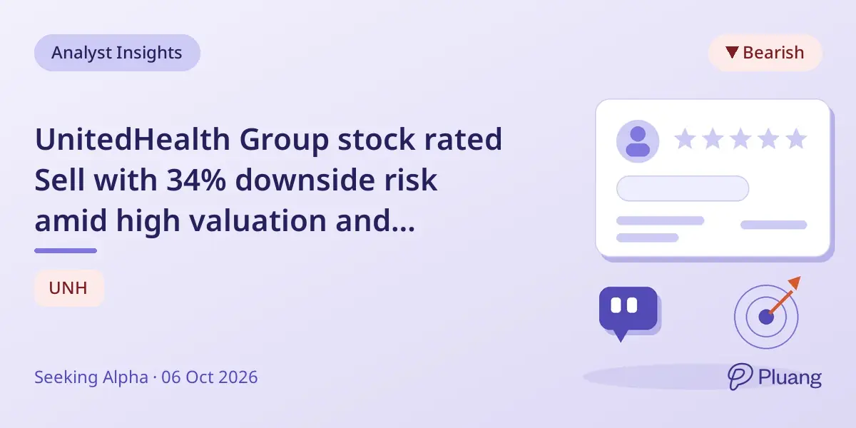 UnitedHealth Group stock rated Sell with 34% downside risk amid high valuation and execution challenges.